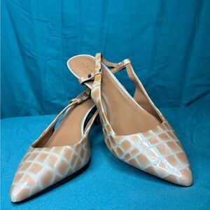 Calvin Klein Patsi Croco Patent Slingback pumps Size 7.5 GUC